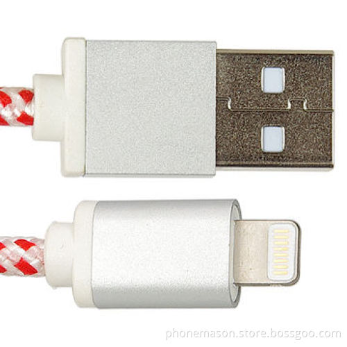 8-pin Lightning MFI-certified Cotton Round Cable with Round Molding, Housing with C48 Connector